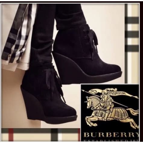 burberry suede wedge ankle boots|Burberry boots for women.